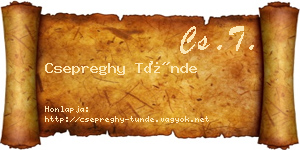 Csepreghy Tünde névjegykártya