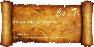 Csepreghy Tünde névjegykártya